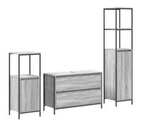 SYDE Ensemble de meubles de salle de bain 3 unités Gris Sonoma 90 x 34,5 x 60 cm