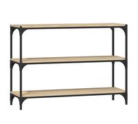 SYDE Étagère contreplaqué et acier chêne Sonoma 100 x 33 x 70,5 cm | 3 étagères, bibliothèque industrielle, meuble TV salon, stable et résistant à l'humidité
