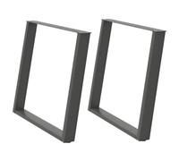 SYDE Lot de 2 pieds de table en forme de U, anthracite, 100 cm, acier | Avec niveaux réglables, trous pré-percés, vis incluses, design incliné à 80 degrés