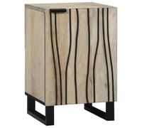 SYDE Meuble de lavabo pour salle de bain 38 x 33,5 x 58 cm | Bois robuste, pieds en fer, étagères interchangeables, finition texturée résistante