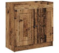 SYDE Meuble de salle de bain en bois élaboré sous lavabo | Portes 90°, poignées en métal, étagères larges, montage facile, serviettes et essentiels