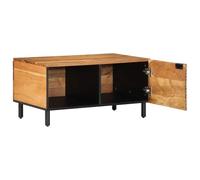 SYDE Table basse 80 x 50 x 40 cm, bois massif d'acacia | Rangement spacieux, pieds surélevés, utilisation intérieure et extérieure, pour salon ou chambre
