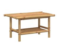 SYDE Table basse en bambou 70 x 40 x 35 cm | Rangement intégré, design ventilé, surface robuste, utilisation intérieure et extérieure
