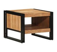 SYDE Table basse en bois massif d'acacia 50 x 50 x 38 cm | Base en fer robuste, utilisation intérieure et extérieure, nettoyage facile, pour salon ou chambre