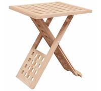 SYDE Table basse marron 33 x 33 x 40,5 cm noyer massif | Pliable, résistant aux intempéries, utilisation intérieure et extérieure, montage facile, nettoyage simple
