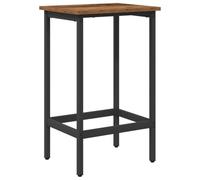 SYDE Tabouret de bar en bois vieilli 40 x 32 x 64 cm | Cadre en acier galvanisé, repose-pieds, pieds de nivellement, résistant aux rayures, pour cuisine et salon
