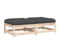 SYDE Tabourets de jardin avec coussins 2 unités en bois massif de pin | Design modulaire, lattes anti-flaques, utilisation polyvalente comme table d'appoint, convient pour terrasse et patio