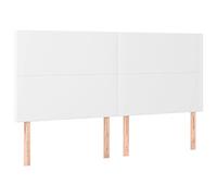 SYDE Tête de lit blanche 160 cm cuir synthétique | Hauteur réglable, pieds en bois, résistant aux taches, nettoyage facile, support pour le dos