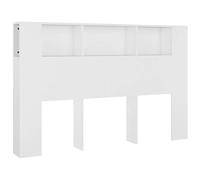 SYDE Tête de lit blanche 160 x 18,5 x 104,5 cm bois contreplaqué | 5 compartiments, résistante à l'humidité, fixation murale incluse, design moderne