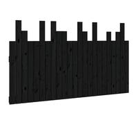 SYDE Tête de lit murale en bois massif pin noir 146,5 x 3 x 80 cm | Lattes en bois naturel, montage mural facile, support pour lire ou regarder la télévision, pour lits sans tête de lit