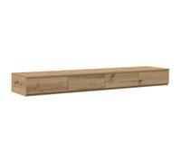 SYDE Tiroirs de lit en chêne artisanal, 160 x 36,5 x 16,5 cm | Bois durable, ouverture tactile, siège polyvalent, rangement 5 kg