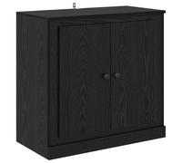 SYDE Vitrine 70 x 35,5 x 67,5 cm Chêne noir Bois d'ingénierie | Étagères encastrées, portes à charnières, style rustique, nettoyage facile, pour salon ou salle à manger