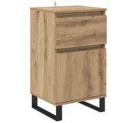 SYDE Vitrine chêne 35 x 40 x 70 cm Bois d'ingénierie | Rangement résistant, portes douces, montage facile, idéal pour salon ou salle à manger
