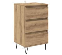 SYDE Vitrine chêne Artisan 40 x 35 x 70 cm | Bois et fer, tiroirs avec roulements, style rustique, nettoyage facile