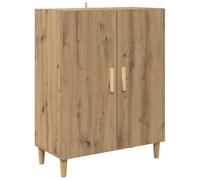 SYDE Vitrine Chêne Artisan 70 x 34 x 90 cm Bois Ingénierie | Style rustique, pieds coniques beige, poignées de barre polies, étagères larges, nettoyage facile