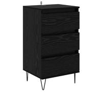 SYDE Vitrine chêne noir 40 x 35 x 70 cm | Cadre en fer, tiroirs avec roulements, style rustique, nettoyage facile