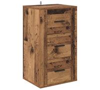 SYDE Vitrine en bois 40 x 33 x 70 cm | 2 compartiments, étagères, finition vintage, buffet pour salle à manger, cuisine ou salon