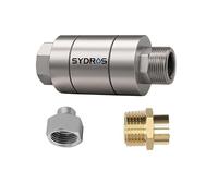SYDROS Filtre anticalcaire de cuisine - 1,2 cm en acier inoxydable avec kit | Réduit les dépôts de calcaire jusqu'à 90 % sans sel, électricité ou produits chimiques, sans entretien et conçu pour durer