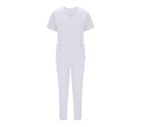 SYDUZAX Ensemble Femmes Uniformes Médicale Ensemble Femme Pantalon et Haut Fluide Medicale Femme Vêtements Tenue Infirmiere Costumes D'infirmière Tenue Aide Soignante Professionnelle avec Poche