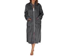 SYDUZAX Peignoir Chauds Femme Robe de Chambre avec Fermeture éClair Longue Doux Femme Peignoirs de Bain Polaire pour Femmes Chemise De Nuit Automne Hiver Epais Longue Pyjama avec Poches Loungewear