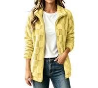SYDUZAX Veste Polaire Femme Col Montant Manches Longues Zippée Veste Femme Hiver Confortable et Tendance Manteau Polaire Douce Ample Veste Chaude Femmes Fermeture éclair Style Décontracté