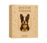 Syengery Calendrier De L Avent Boston Terrier Avec Ornements - 2D 24 Jours Pendentifs Acryliques,Ornements Boston Terrier De Noël,Pour École Dortoir Vacances Anniversaire Bureaux Maison Chambre