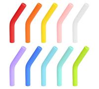 SYEYCW 10 Pièces Embouts de Paille en Silicone, Réutilisables Embout de Qualité Alimentaire, Multicolore Silicone de Paille Coudes, Adaptés aux Pailles de Diamètre Intérieur de 8mm en Acier Inoxydable