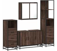 SYFAX™ Ensemble de meubles de salle de bain 4 pcs chêne marron