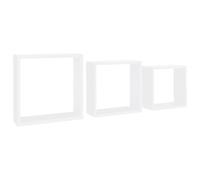 SYFAX™ Étagères murales sous forme de cube 3 pcs Blanc MDF