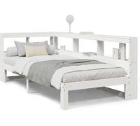 SYFAX™ Lit bibliothèque sans matelas blanc 100x200 cm bois pin massif