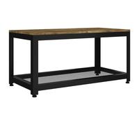 SYFAX™ Table basse Marron foncé et noir 90x45x45 cm MDF et fer