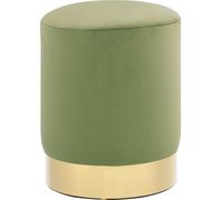 SYFAX™ Tabouret Vert moutarde et doré Velours 28 x 36 cm