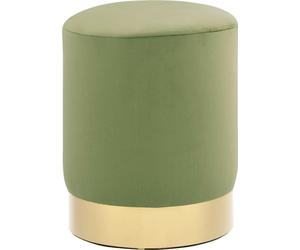 SYFAX™ Tabouret Vert moutarde et doré Velours 28 x 36 cm