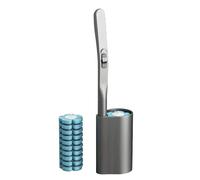 SYFUNLV Brosse de Toilette jetable avec 10 Recharges,Brosse WC avec Montage Mural,Montage Mural/au Sol,Nettoyage en Profondeur Balai Toilette WC,pour Baignoire Plancher Maison Appartement(Gris)