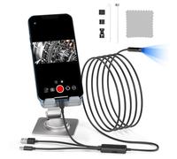 Syfunlv Camera Endoscopique,caméra Serpent étanche IP67,Endoscope Industriel,caméra d'inspection 1080P avec lumière LED, pour iPhone, iPad, appareils Android OTG (2M)