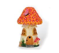 Syfunlv Decoration Jardin Exterieur,Maison de Fée Champignon en Résine avec Lampe Solaire,Mignon Champignon Décor Maisons,Maison de Champignon de Fée Extérieure,pour La Maison Et Le Jardin Bonsaï