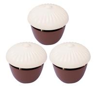 Syglawnd Paquet de 3 pièges à escargots, pièges à limaces pour Le Jardin, récipient de Capture d'escargots en Plastique réutilisable en Forme Pomme pin, Base Marron Couvercle Blanc, piège d'aquarium