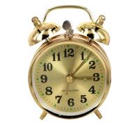 Syglawnd Réveil mécanique, Horloge mécanique silencieuse Vintage dorée, Alarme analogique avec poignée, sans Pile, étanche en PVC et ABS pour Le Salon, à remonter