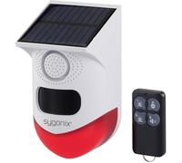 Sygonix Mini-système dalarme blanc, rouge avec LED, avec détecteur de mouvement, avec télécommande, avec module solaire, avec Wi-Fi 120 dB SY-6515320