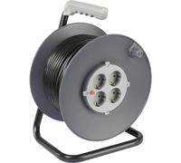 Sygonix SY-5655926 Enrouleur de câble 25 m Noir Fiche à contact de protection (SY-5655926)