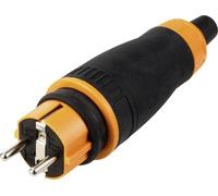 Sygonix SY-6618478 Fiche électrique mâle avec terre TPE, PC 250 V/AC noir, orange IP44