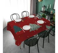 Syhi Qlty Nappe Carrée 160x160 Anti Tache - Noël Nappe de Tables Extérieur Imprimée en Tissu Polyester - Sapin de Noël Nappes pour Pique Nique Anniversaire Cuisine Salon - SG1