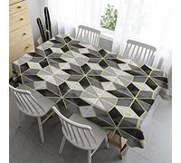 Syhi Qlty Nappe Carrée 180x180 cm Impermeable - Nappe Anti Tache Extérieur Imprimée Polyester Nappe Pique Nique Nappe Anniversaire Nappe Table Basse Jardin - Marbre Géométrique