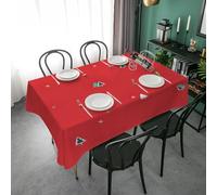 Syhi Qlty Nappes Carrees 150x150 cm - Sapin de Noël Nappe de Tables Anti Tache Imprimée en Tissu Lavable Polyester - Décorations de Noël Nappes pour Cuisine Salle à Manger Pique Nique - W8