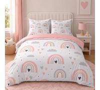 SYHIEGO Housse de Couette 200x200 2 Personne Microfibre Parure de Lit Arc-en-Ciel Nuage Motif 3D Literie Réversible avec 2 Taies d'oreiller 65x65 avec Fermeture Eclair pour Adulte Enfant Fille Ado
