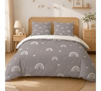 SYHIEGO Parure de Lit 140x200 1 Personne Microfibre Housse de Couette 140x200 Enfant Réversible 3D Arc-en-Ciel Motif avec Fermeture Eclair avec 2 Taies d'oreiller 65 X 65cm pour Fille GarçOn Ado