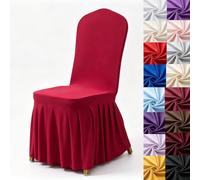 Syibelters Housse Chaise 50pcs Jupe Plissée en Spandex for Banquet D'hôtel