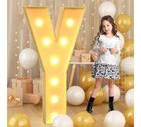 Syibelters Lettre Y géante lumineuse à DEL de 120 cm, panneau lumineux en mosaïque pour chapiteau, lettres LED pour Saint-Valentin, anniversaire, Noël, Nouvel An