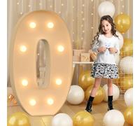 Syibelters Panneau lumineux géant à DEL en mosaïque avec chiffres 0 pour la Saint-Valentin, un anniversaire, Noël, le Nouvel An - 120 cm