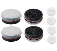 SYINE LDY-3 P-A-1 Cartouche filtrante contre les vapeurs organiques et la poussière pour protection respiratoire, type à vis, lot de 4 cartouches filtrantes et 4 éléments filtrants